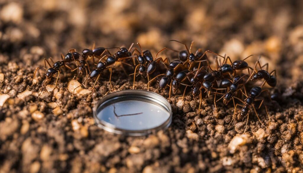 What is the role of baits in ant control?