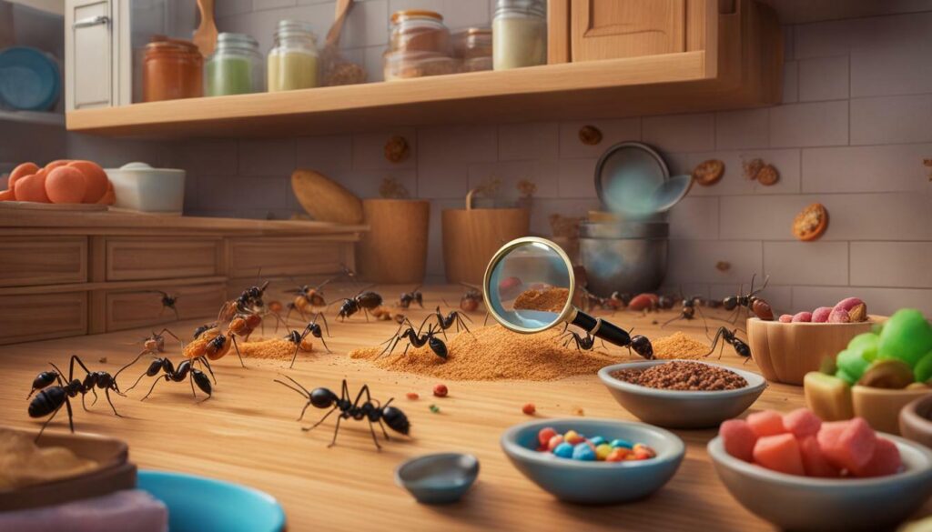 Why do ants invade food storage areas?